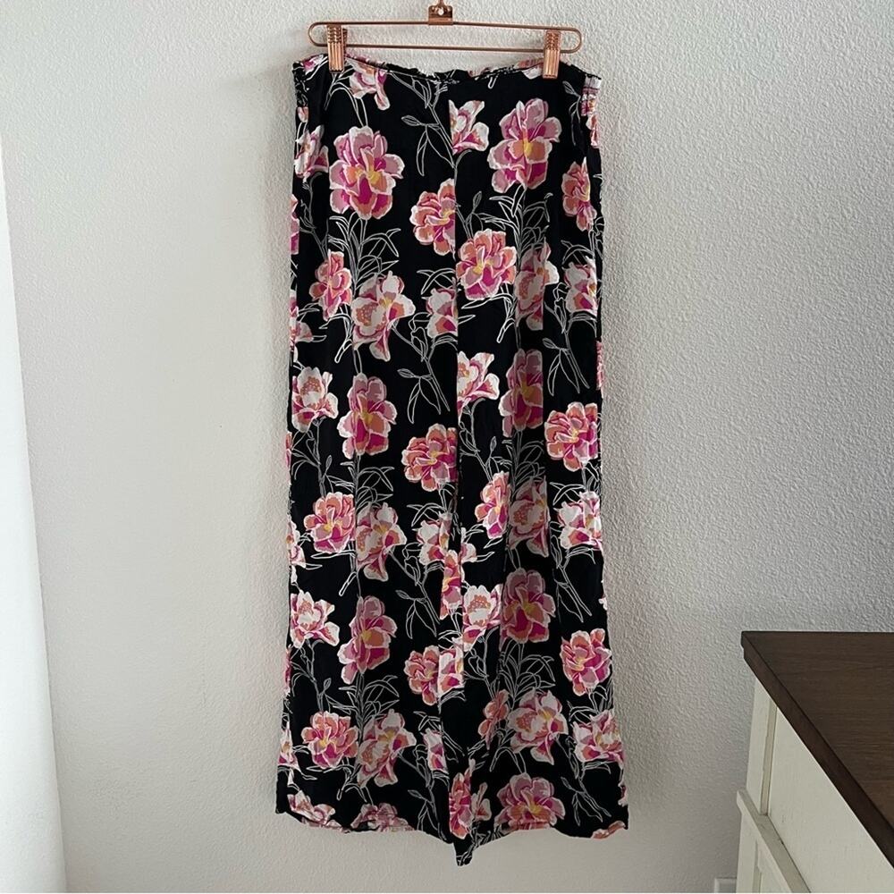 Roxy Aloha Floral Back Smocked Waist Pants Flowy Casual Medium